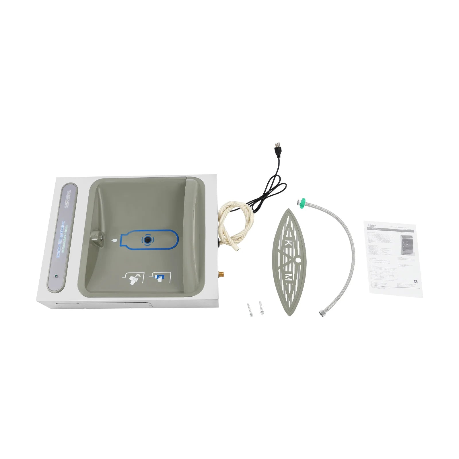 Wall Mounted Water Dispenser Touchless Sensor, Induction Bottle Filling Station 1.8GPM, 304 Stainless Steel Filtered for Office Home Gym