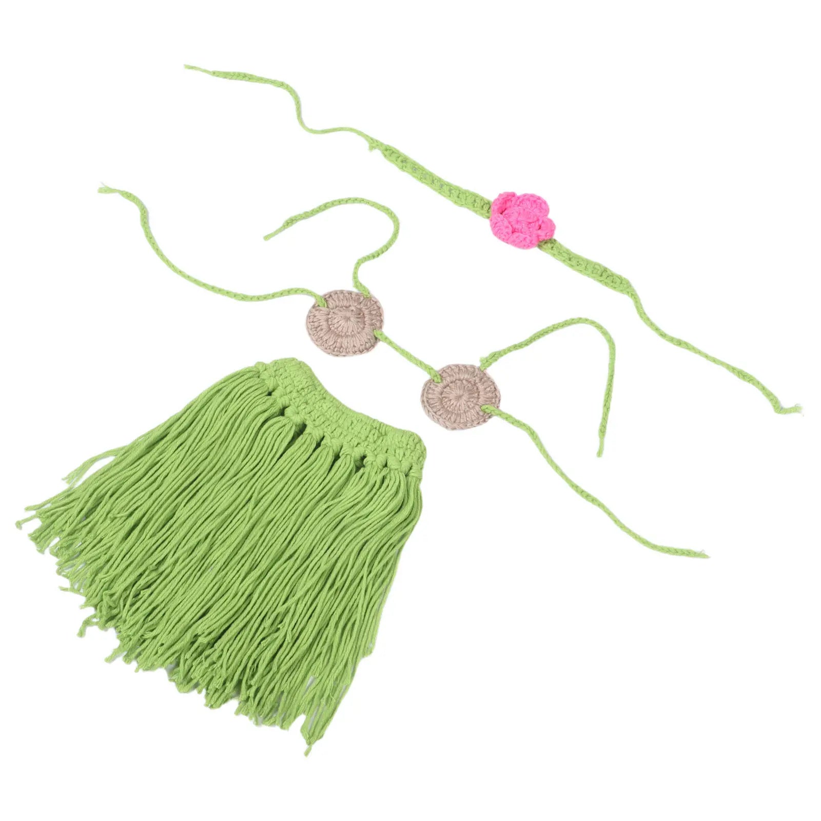 1Set Newborn Photography Props Baby Luau Outfit Straw Skirt Headband Toddler Photo Shoot Costume Infant Photoshoot