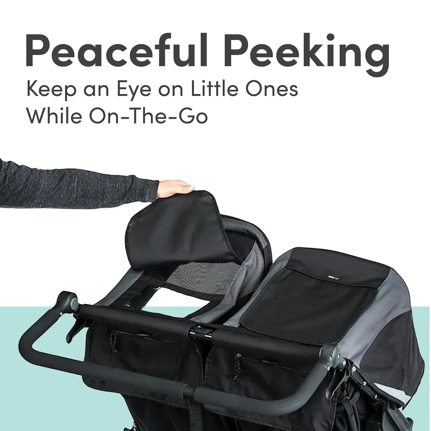 Graphite Black BOB Gear Flex 3.0 Duallie Jogging Stroller Double Stroller Adjustable Handle Shock Absorbing Wheels