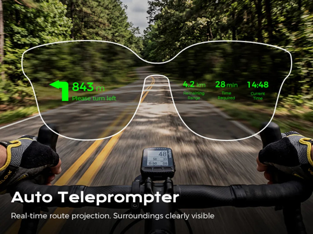 Domars AR Smart Glasses Take Photos Navigate in Real Time Translate Teleprompter Voice Assistant AI Glasses with 210 mAh Battery