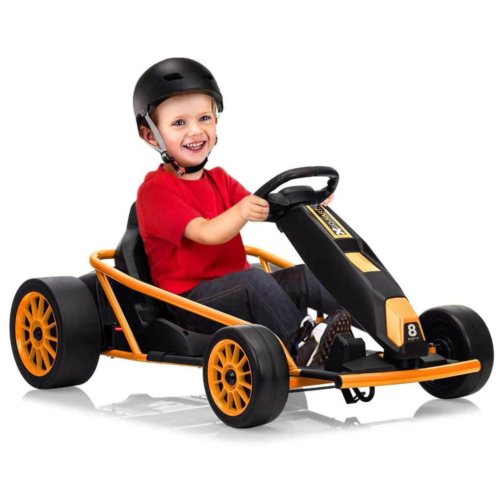 24V 9Ah Kids Ride On Go Kart Toy,High Speed 8.1MPH Drifting Car with 2x300W Motors Full Metal Frame,Music,for Kids 86-12 Years