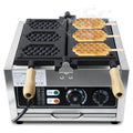 Commercial 1500W Nonstick Electric 3-Slice Honeycomb Waffle Pop Maker with Stainless Steel Build and Temperature/Time Control f