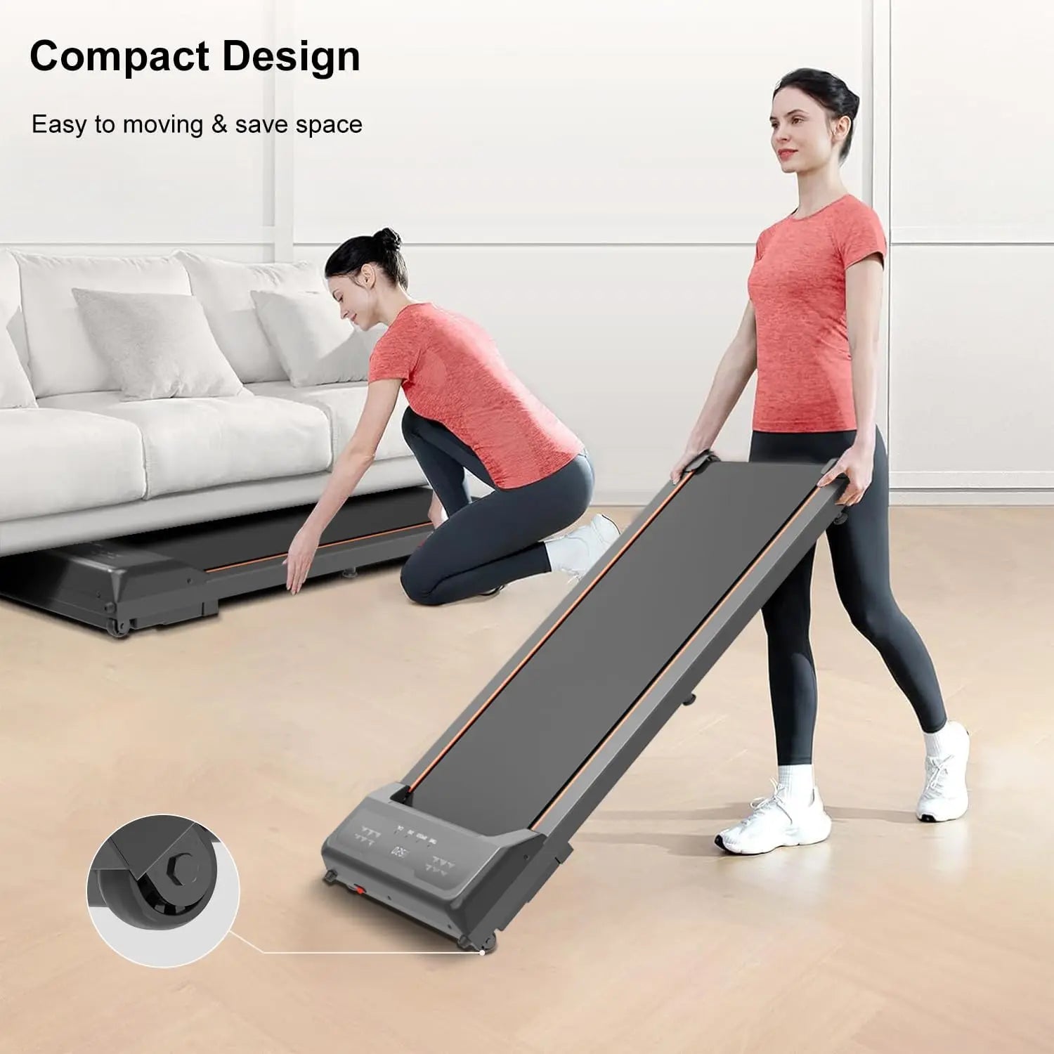 Walking Pad Treadmill, 2.5HP Quiet Under Desk Treadmill for Home Office, 2 in 1 Portable Walking Treadmill with Remote Control,