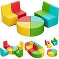 MX-03 8 PCS Kids Soa Set, Daycares Chairs or Toddlers Activities, Colorul ular lexible Seating Set or Home Preschool Playroom
