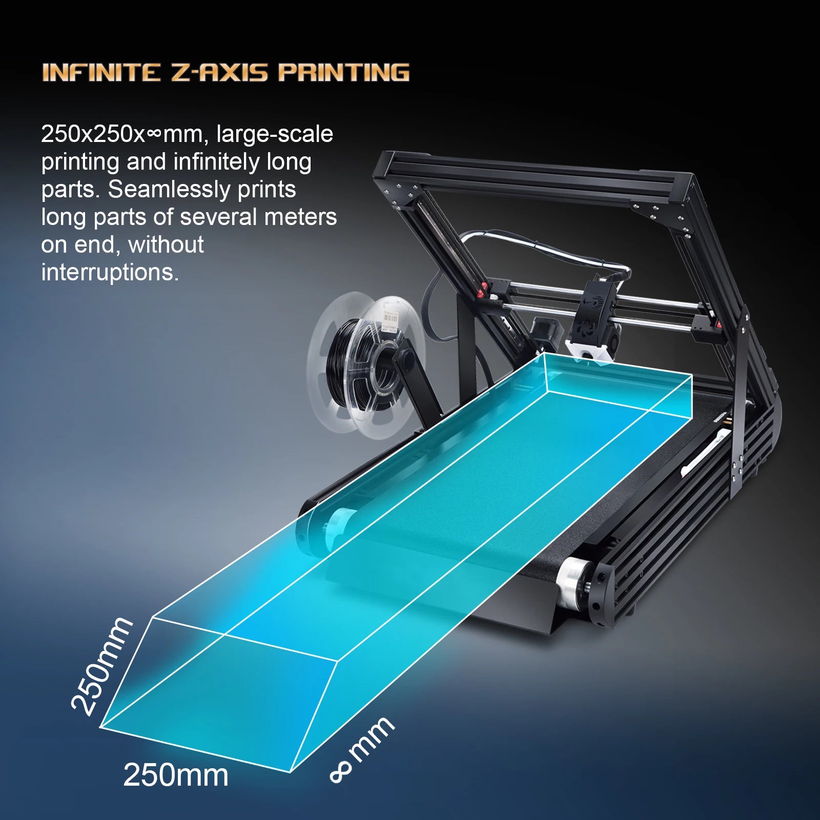 2025 IdeaFormer IR3 V2 Infinite Z-Axis Steel Conveyor Belt 250×250×∞mm Klipper Firmware Fast Printing Auto Leveling 3D Printer