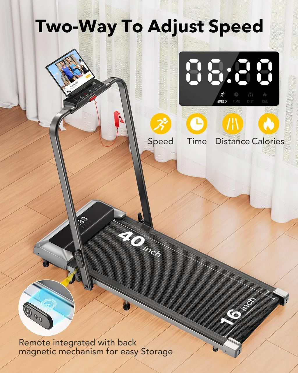 Walking Pad Under Desk Treadmill with Incline, 2 in 1 Folding Treadmill for Home/Office, Portable Compact Treadmills with Remote