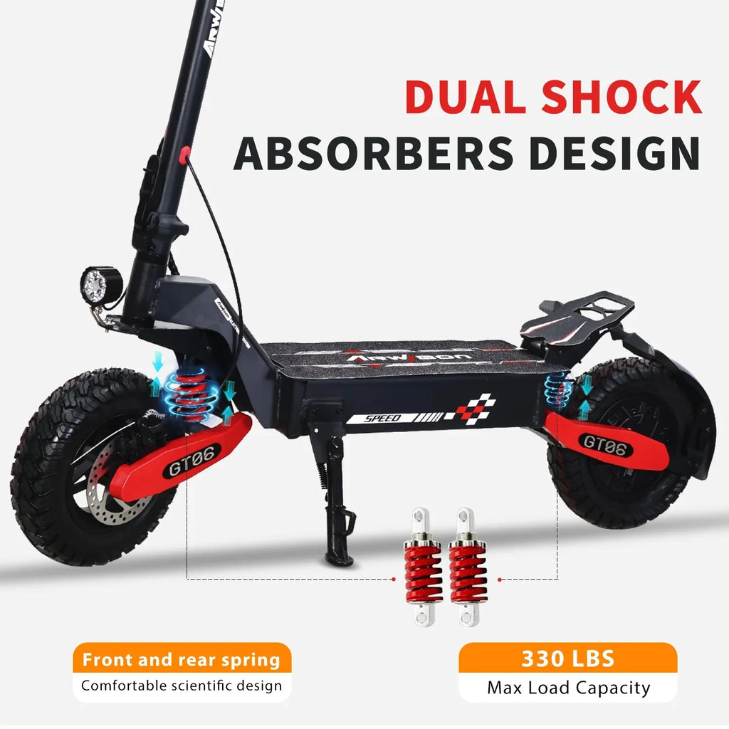 Electric Scooter for Adults, 1200W Motor Fast E Scooter, 11" Off-Road Tires, Up to 28 MPH Top Speed &32Miles Long Range, Dual Br