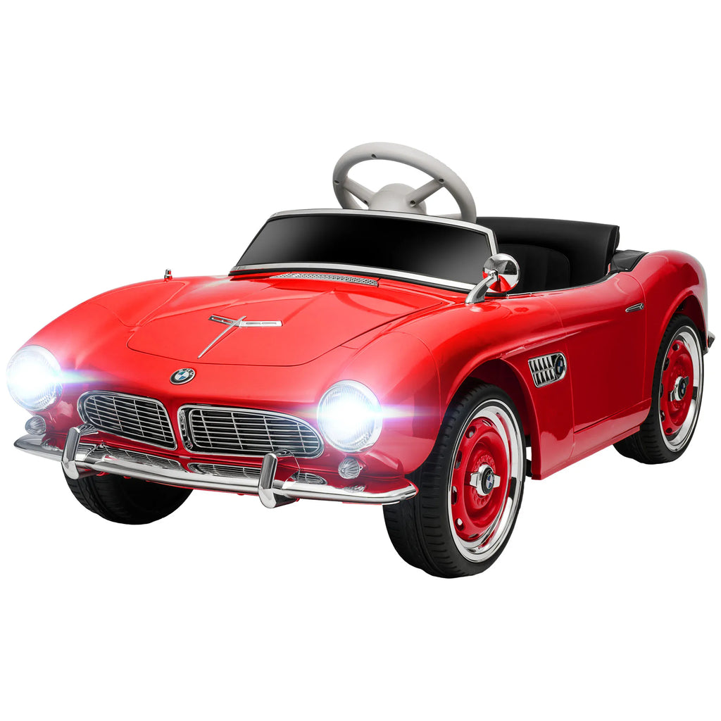Kids Ride on Electric Car with Parent Remote Control Suspension LED Lights Bluetooth Music 3.1MPH for Kids Red, Bluetooth Music Player