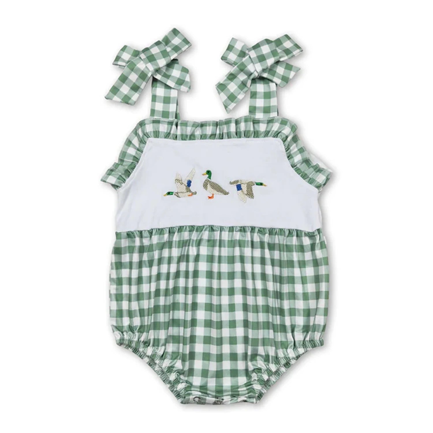 Baby Bubble Romper Fall Pumpkin Dog Mallard Duck Embroidery Newborn Sleeveless Bow Short Sleeve Infant Boy Girl Outfit