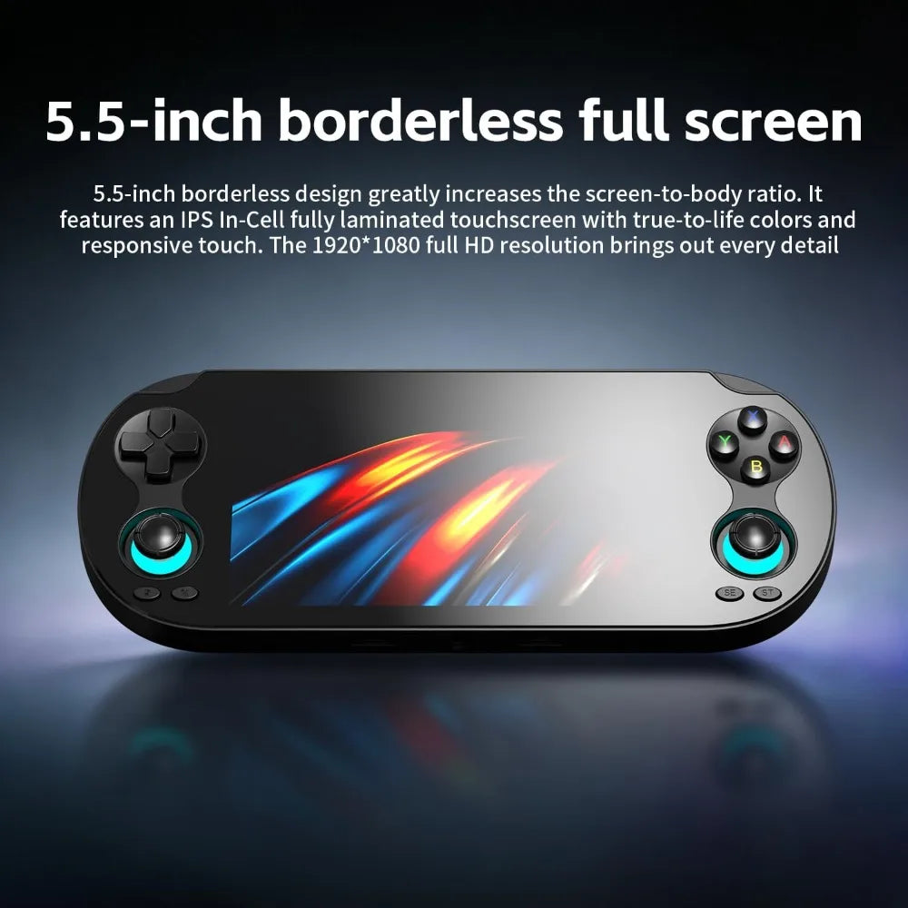 5.5" IPS Touch Gaming Console, Android 14/Linux, 5000mAh, 4GB+64GB, Wireless, Joystick/6-Axis