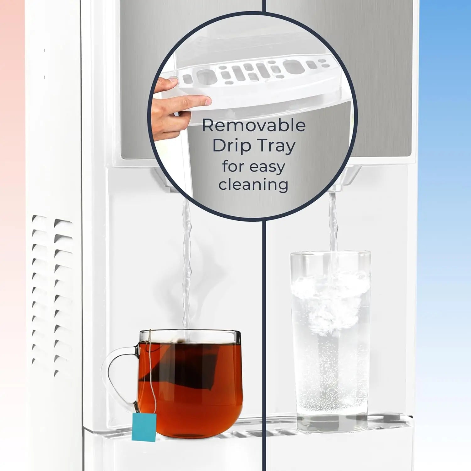 Bottom-Loading Water Dispenser with Hot, Cold & Room Temp, Fits 3-5 Gallon Jugs, Child Safety Lock for Home or Office