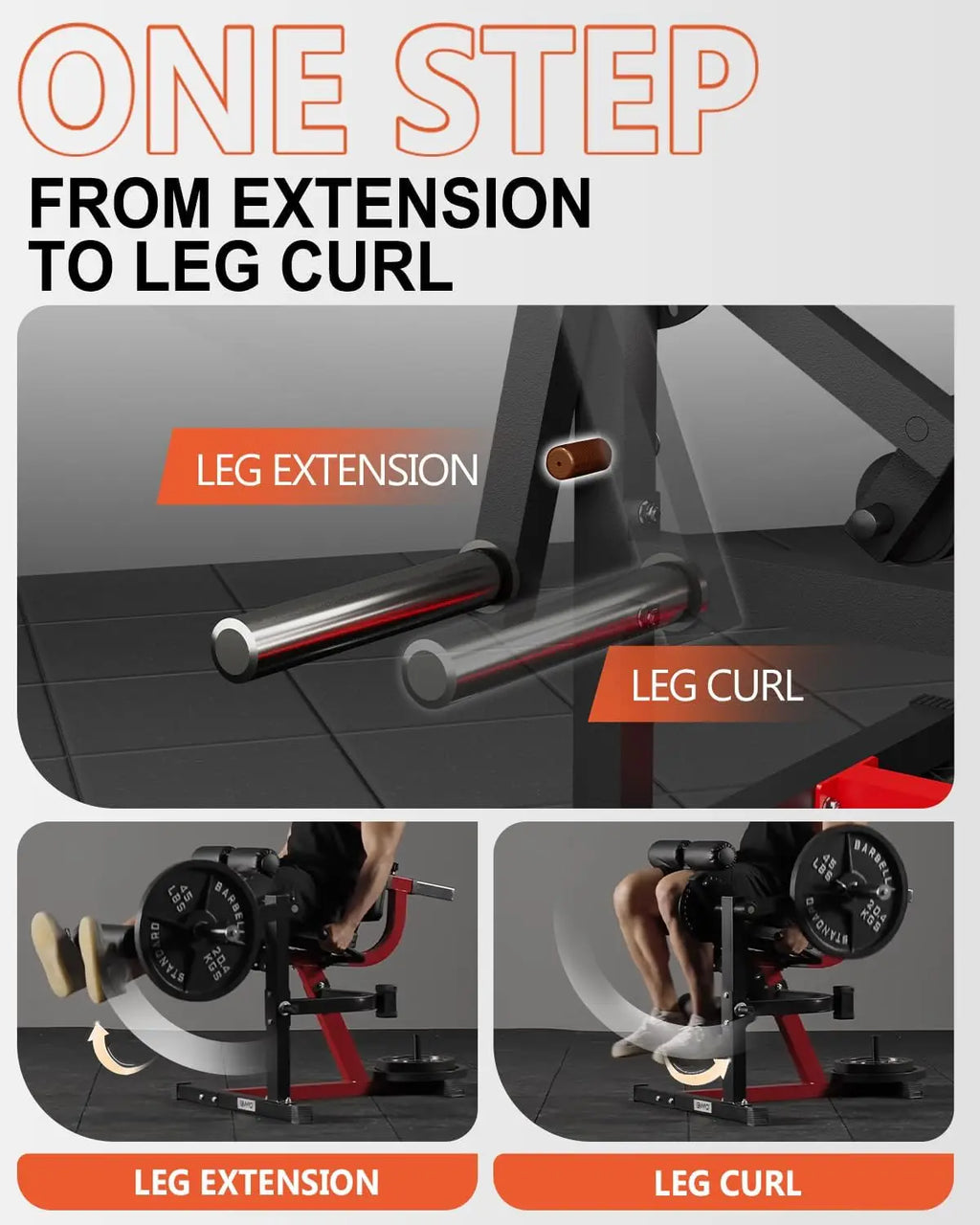 Adjustable Leg Extension and Curl Machine for Home Gym, Iron Material, Blue Color, Plate - Loaded Lower Body Workout