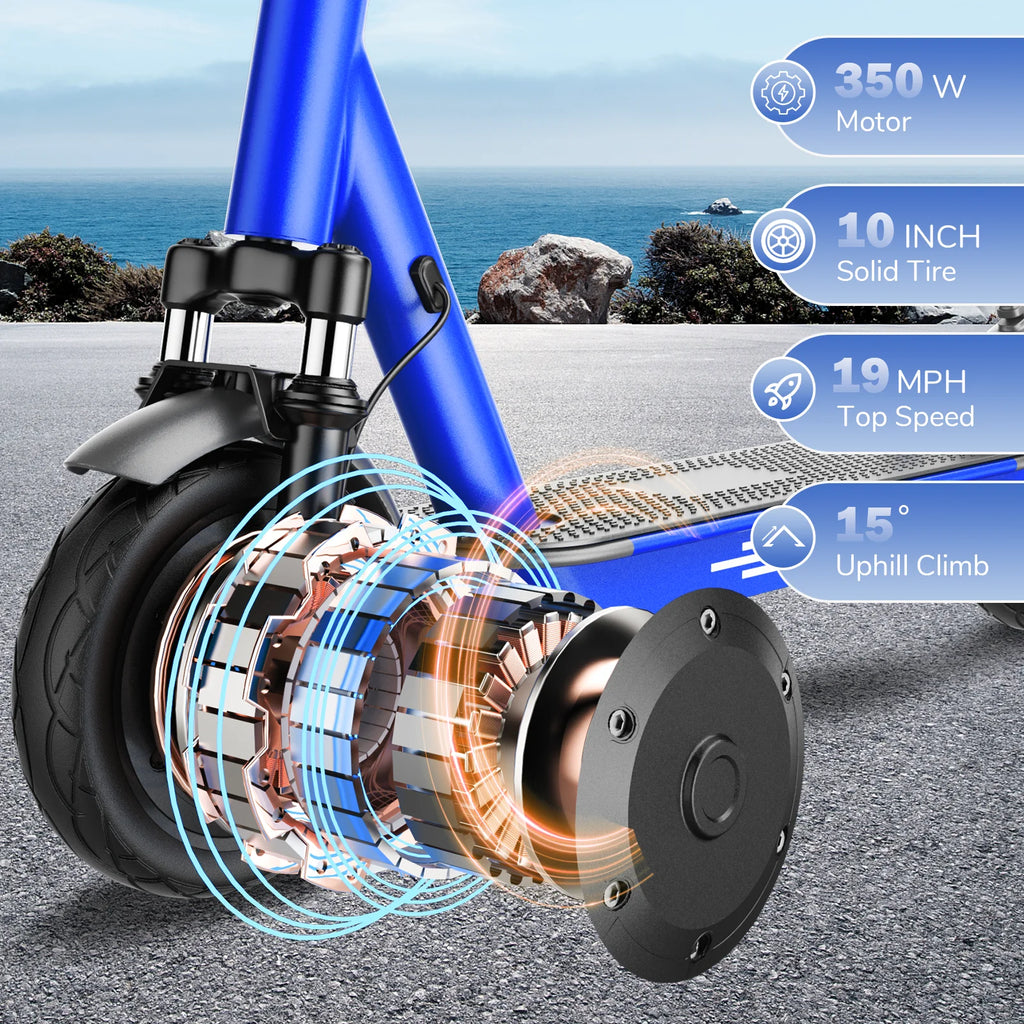 HiQiS V9 Plus Electric Scooter 13Ah Power Battery 350W Motor Front And Rear Shock Absorbers E-Brake Drum Brake City Commute Hike