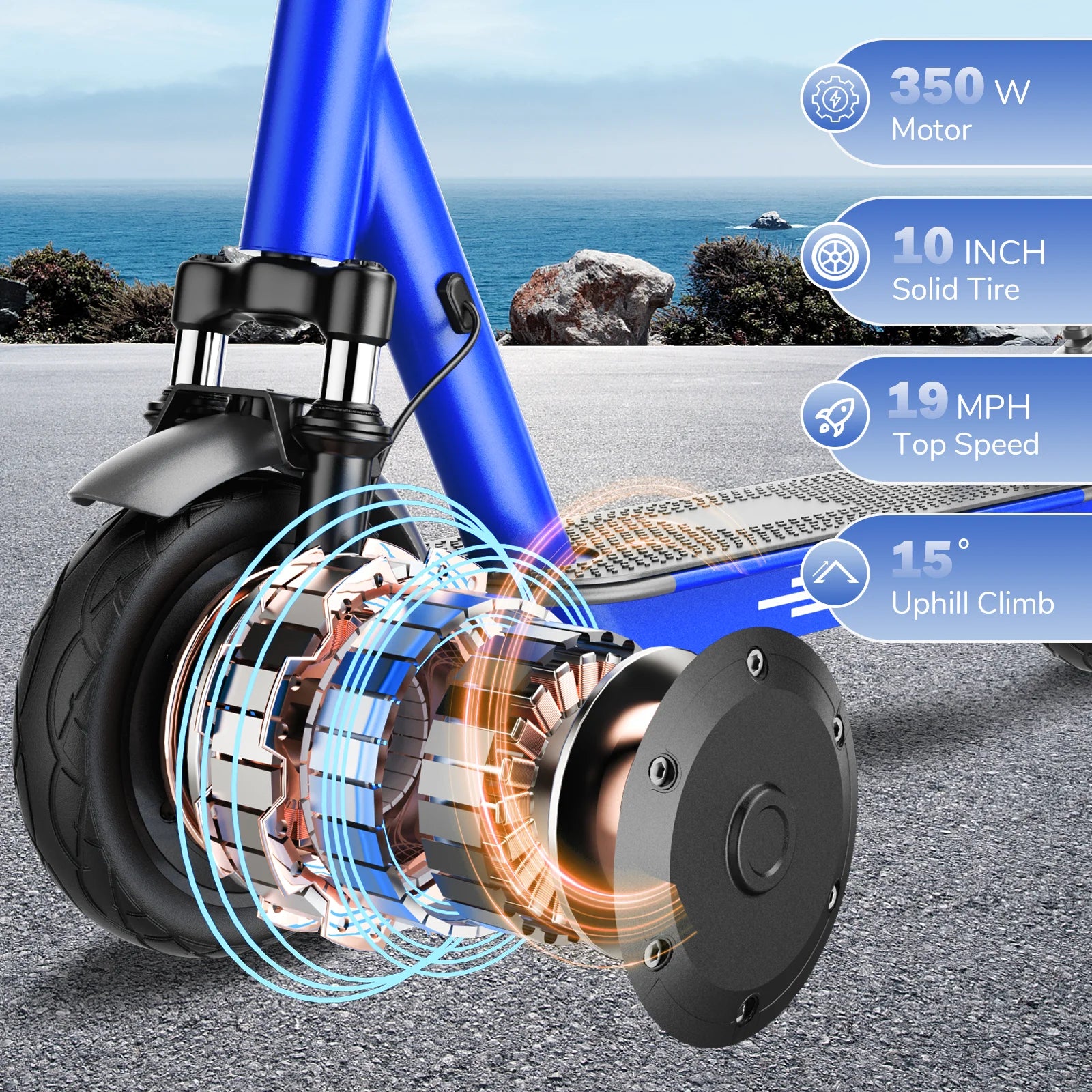 HiQiS V9 Plus Electric Scooter 13Ah Power Battery 350W Motor Front And Rear Shock Absorbers E-Brake Drum Brake City Commute Hike