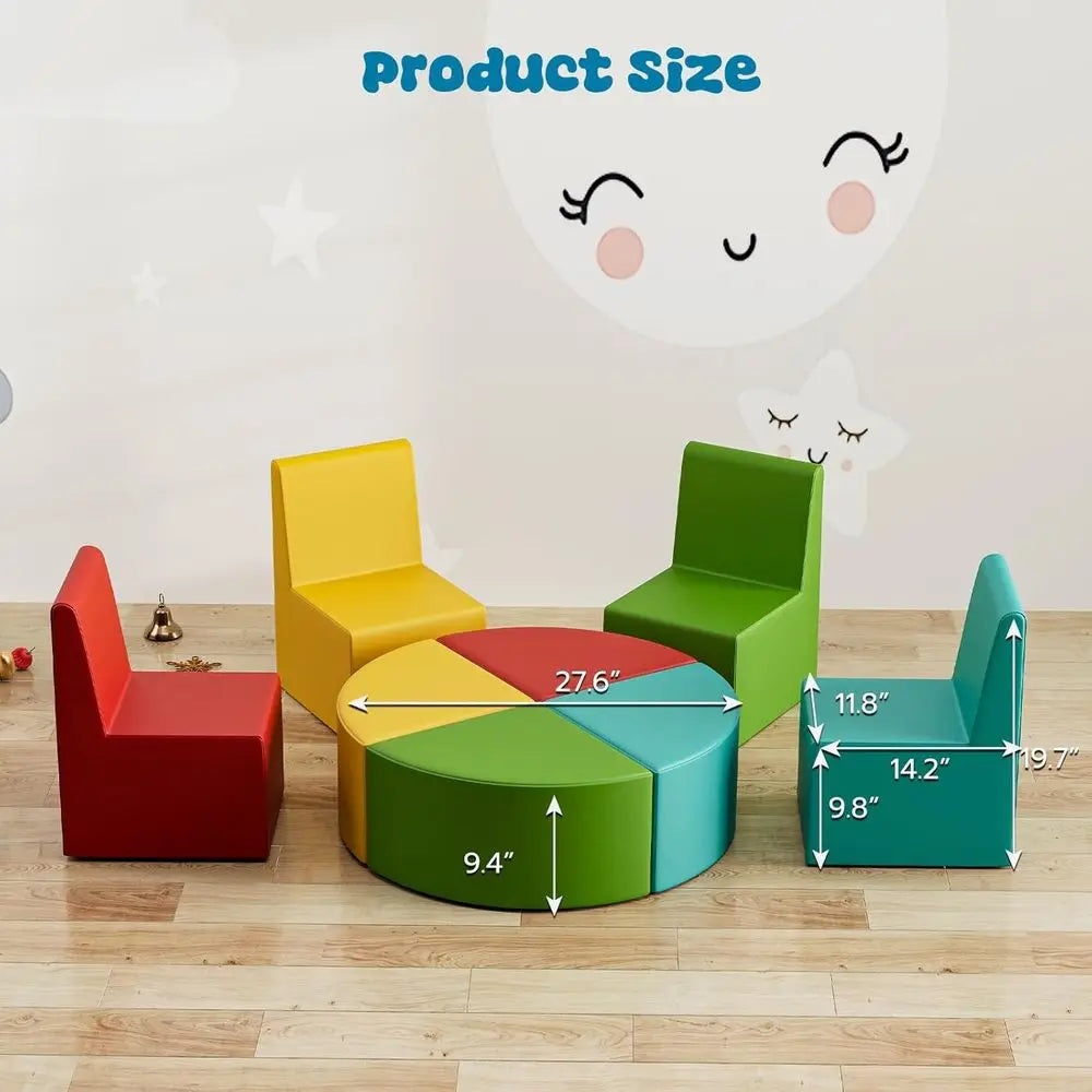 MX-03 8 PCS Kids Soa Set, Daycares Chairs or Toddlers Activities, Colorul ular lexible Seating Set or Home Preschool Playroom