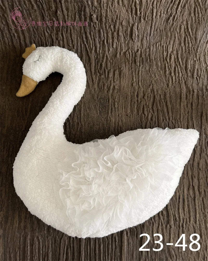 Newborn Photography Prop Swan Lace Outfit Set for Baby Photo Shoot 100 Days Studio Session