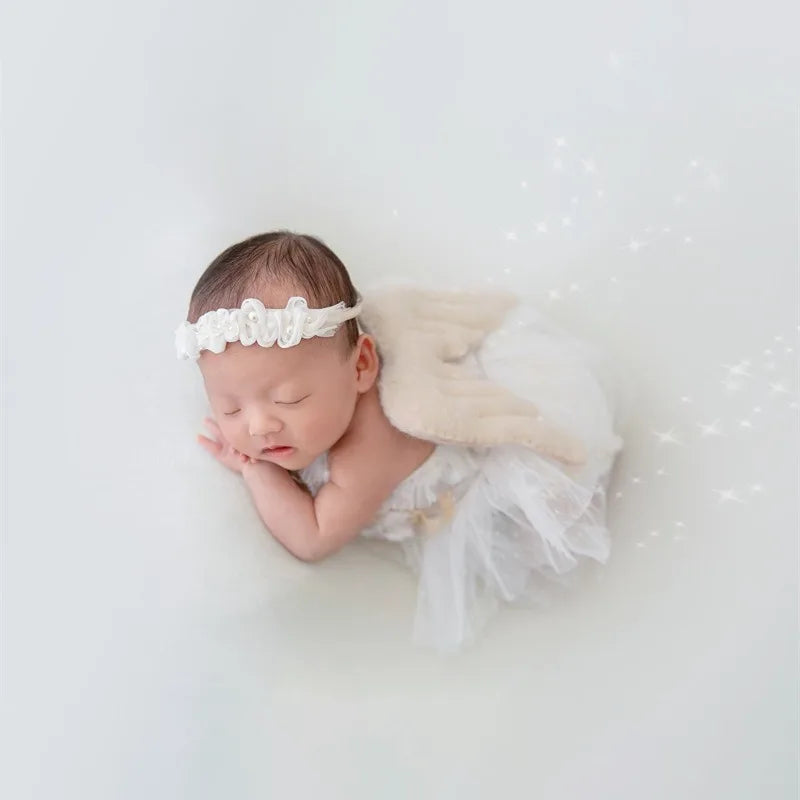 Newborn Photography Prop Swan Lace Outfit Set for Baby Photo Shoot 100 Days Studio Session