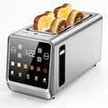4 Slice Long Slot Toaster 1.5 Wide Slots for Thick Bread Bagels Artisan Bread Stainless Steel with LED Touchscreen Countdown Ti