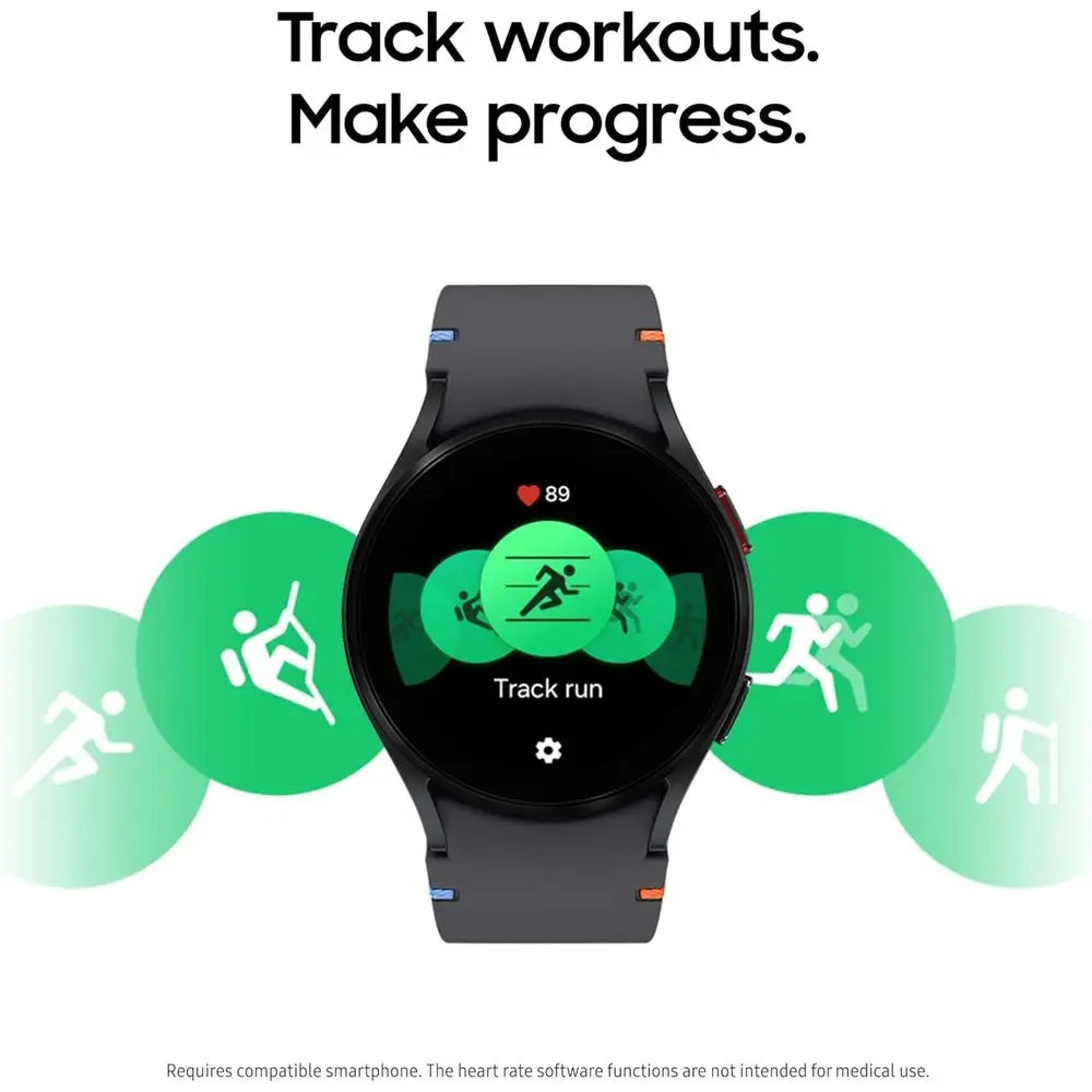 Watch E 40mm Bluetooth AI Smartwatch w/itnTracking, BIA Sensor, Personalized HR Zones, Heart Rate , Sleep Monitor, 2024, Black [