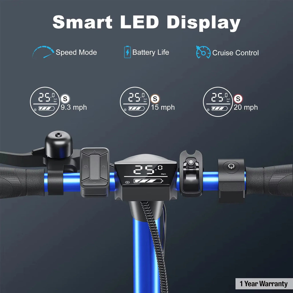 CAROMA Electric Scooter 20 Mile Range Folding Electric Scooter For Commuters With App&Dual Braking System,UL 1 Year Warranty