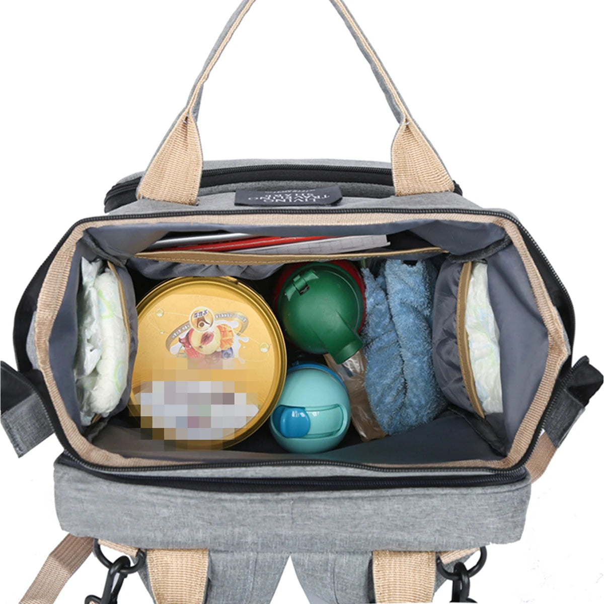 Folding Mommy Bag Lightweight Portable Folding Crib Bed Large-Capacity Baby Backpack Female Mommy Outting Bag Mummy Bag