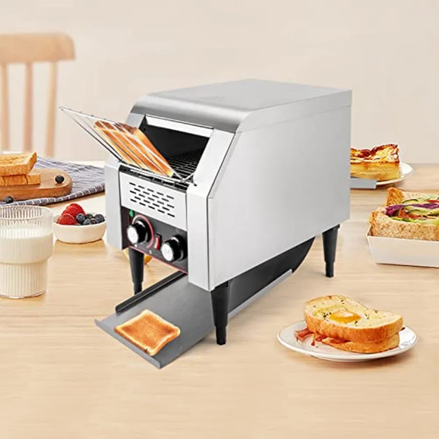 150 Slices/Hour Commercial Conveyor Toaster 1300W 110V Industrial Mini Conveyor Toaster with 3 Ring Heating Tubes for Restauran