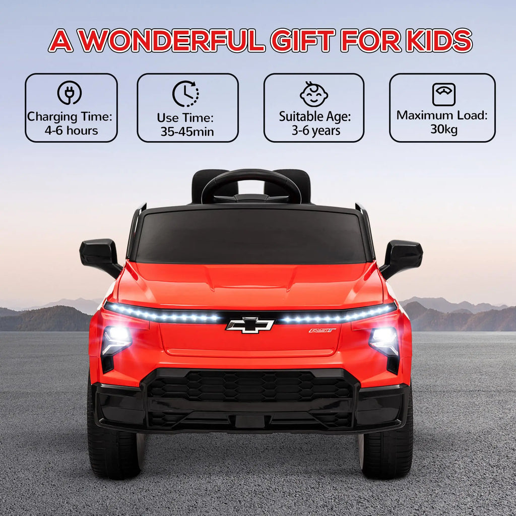 12V Kids Ride on Electric Car with Parent Remote Control Suspension LED Lights Music Player 0.8-2MPH for Kids Red, Built-In Music Player