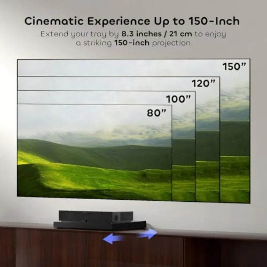 Motorized Sliding Tray for Ultra Short Throw Projector with Intelligent Slider and Automatic Retraction Compatible with UST Las