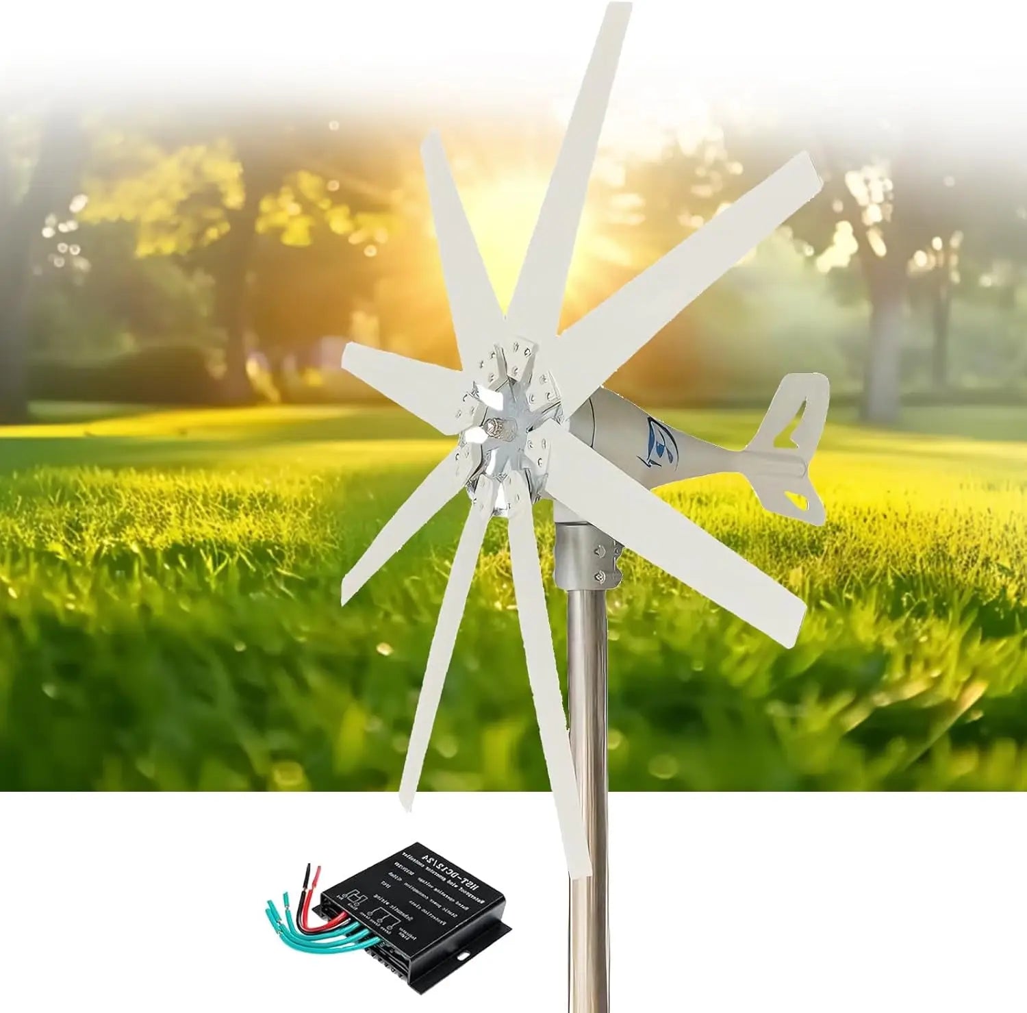 Wind Turbine Generator,Windmill Generator 18000W 12V/24V/48V Wind Turbine 8 Blade Wind Controller Turbine Generator Kit for Boat