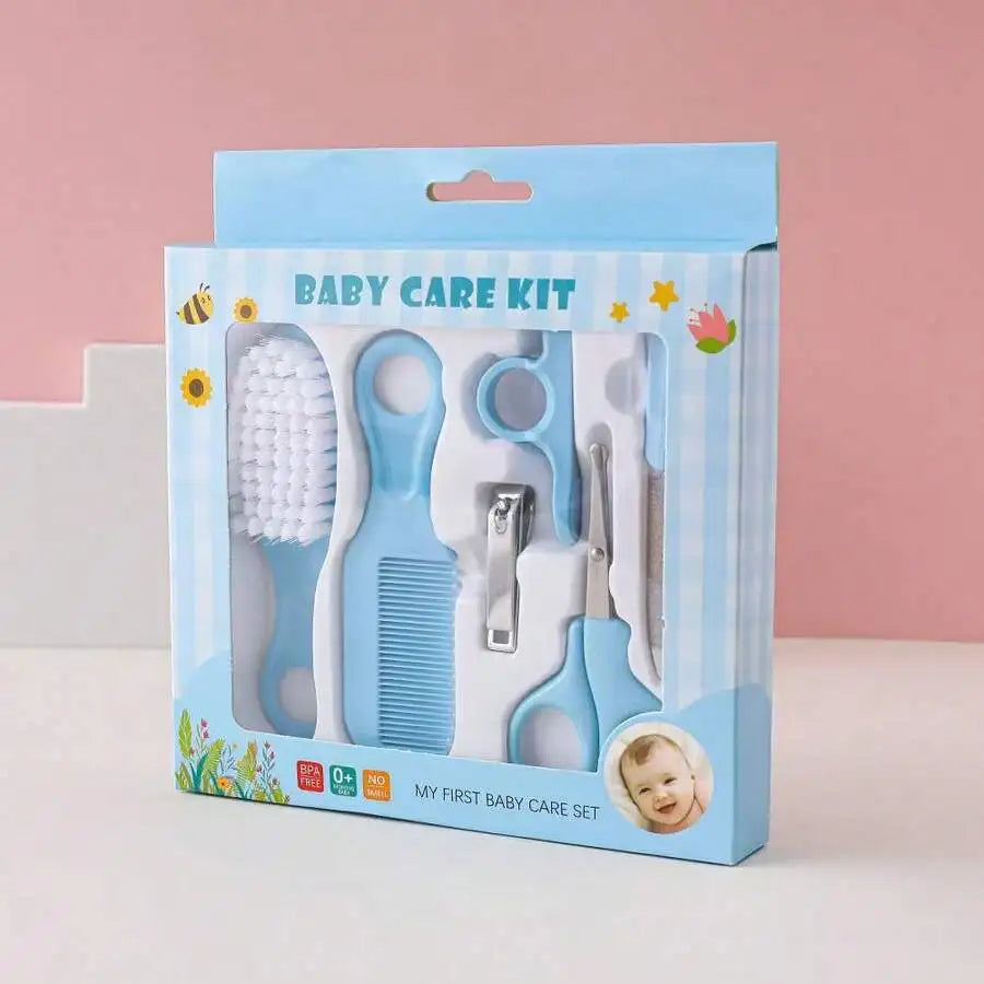 Baby Hygiene Care Set 6Pcs, Hair Tools & Nail Clipper, Plastic Grooming Kit, Great Gift for Kids