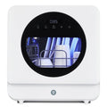 Countertop Portable Mini Dishwasher with 6 Washing Programs, 5.3L Water Tank, Hot Air-Dry/24H Delayed Start Function, LED Light