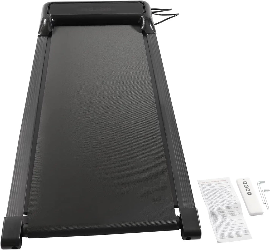 Under Desk Treadmill, 2 in 1 Treadmill Walking Pad, 2.25HP Under Desk Electric Treadmill, Installation-Free, Remote Control, LED