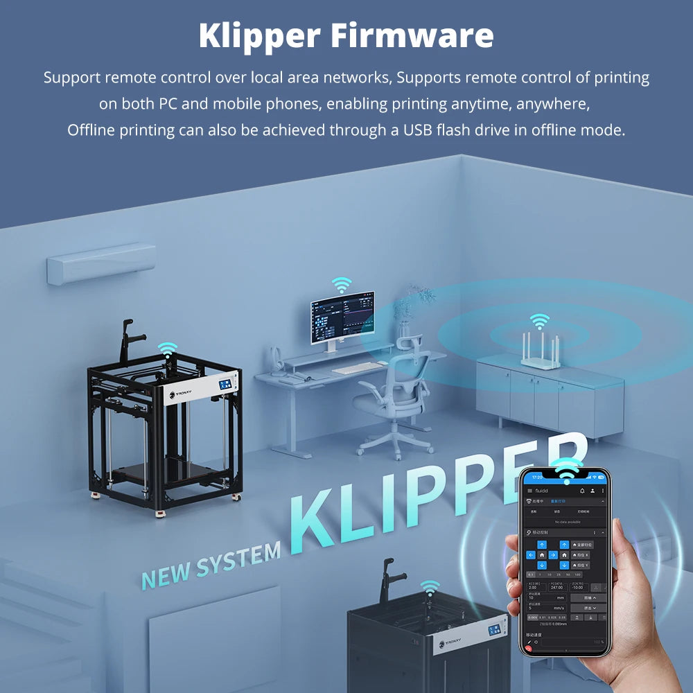 TRONXY VEHO 500 Pro 3D Printer 300mm/s High-Speed Printing Large Print Size 500*500*500mm Auto leveling Klipper Firmwar