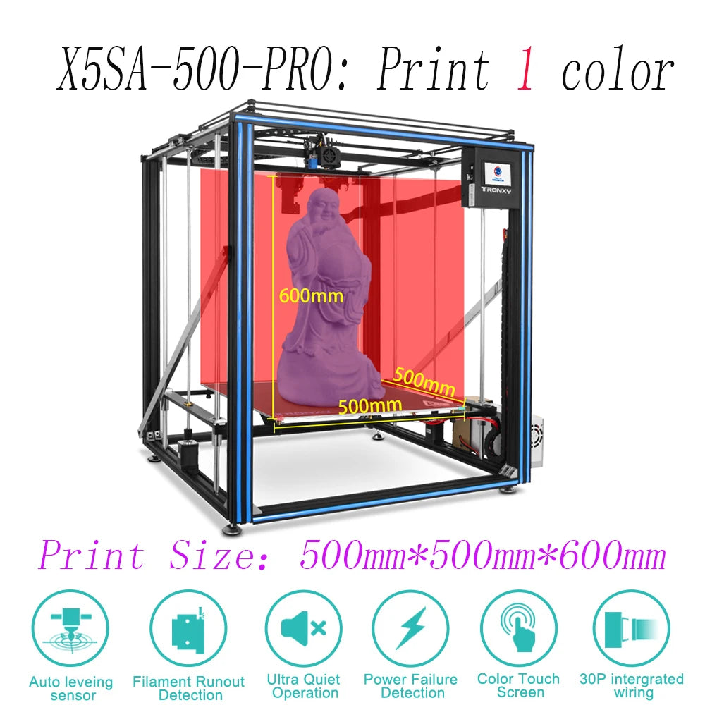 Tronxy 3D Printer VEHO 500 PRO Large size 500*500 Guide RailImpresora 3D Kit
