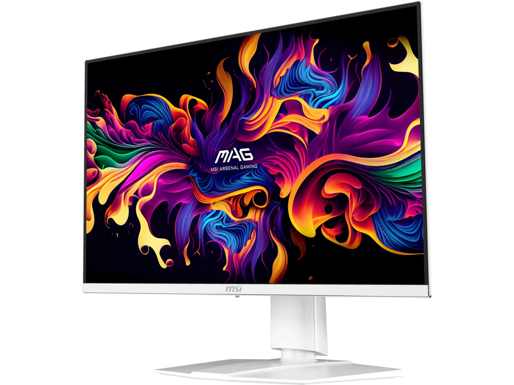 MSI 27" QHD 2K 1440P 280Hz with FreeSync Premium Pro & G-Sync Compatible 0.03ms HDR400 USB-C White OLED Gaming Computer Monitor with Height Adjustable, Swivel, Pivot & Tilt stand MAG272QPW QD-OLED X28