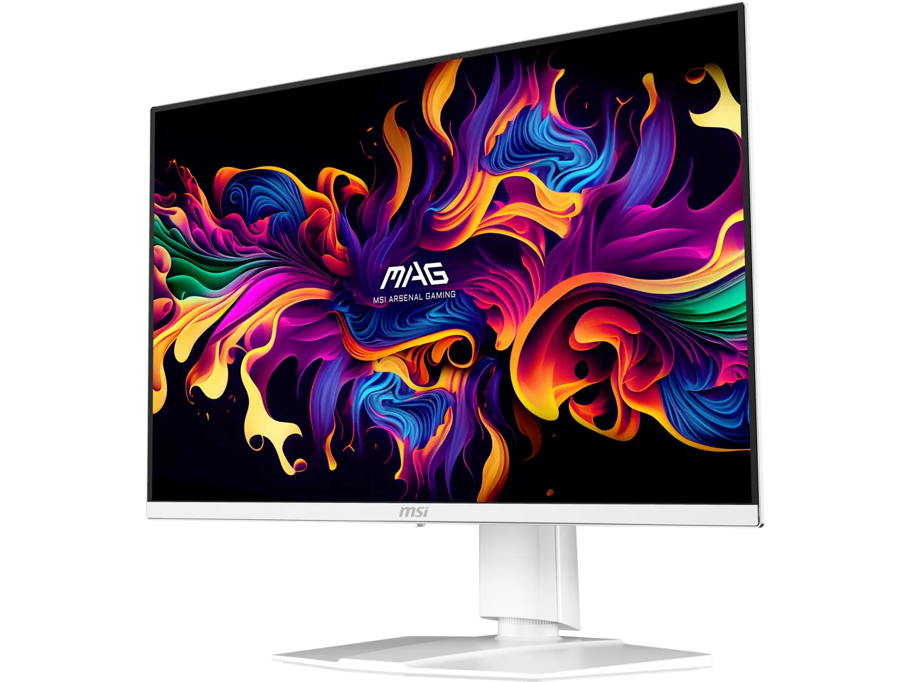 MSI 27" QHD 2K 1440P 280Hz with FreeSync Premium Pro & G-Sync Compatible 0.03ms HDR400 USB-C White OLED Gaming Computer Monitor with Height Adjustable, Swivel, Pivot & Tilt stand MAG272QPW QD-OLED X28