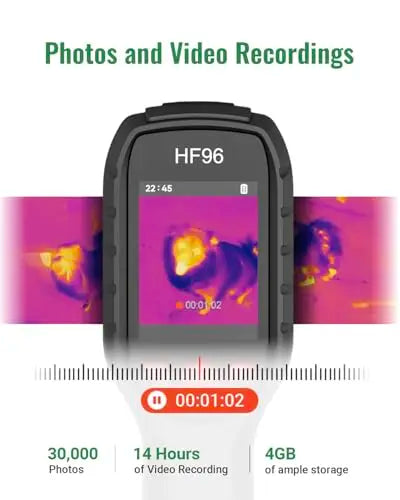 Compact Infrared Thermal Imager With AI Scene Analysis, Laser Aiming, 240×200 Resolution, -4°F to 1022°F, 25Hz, 11h Battery