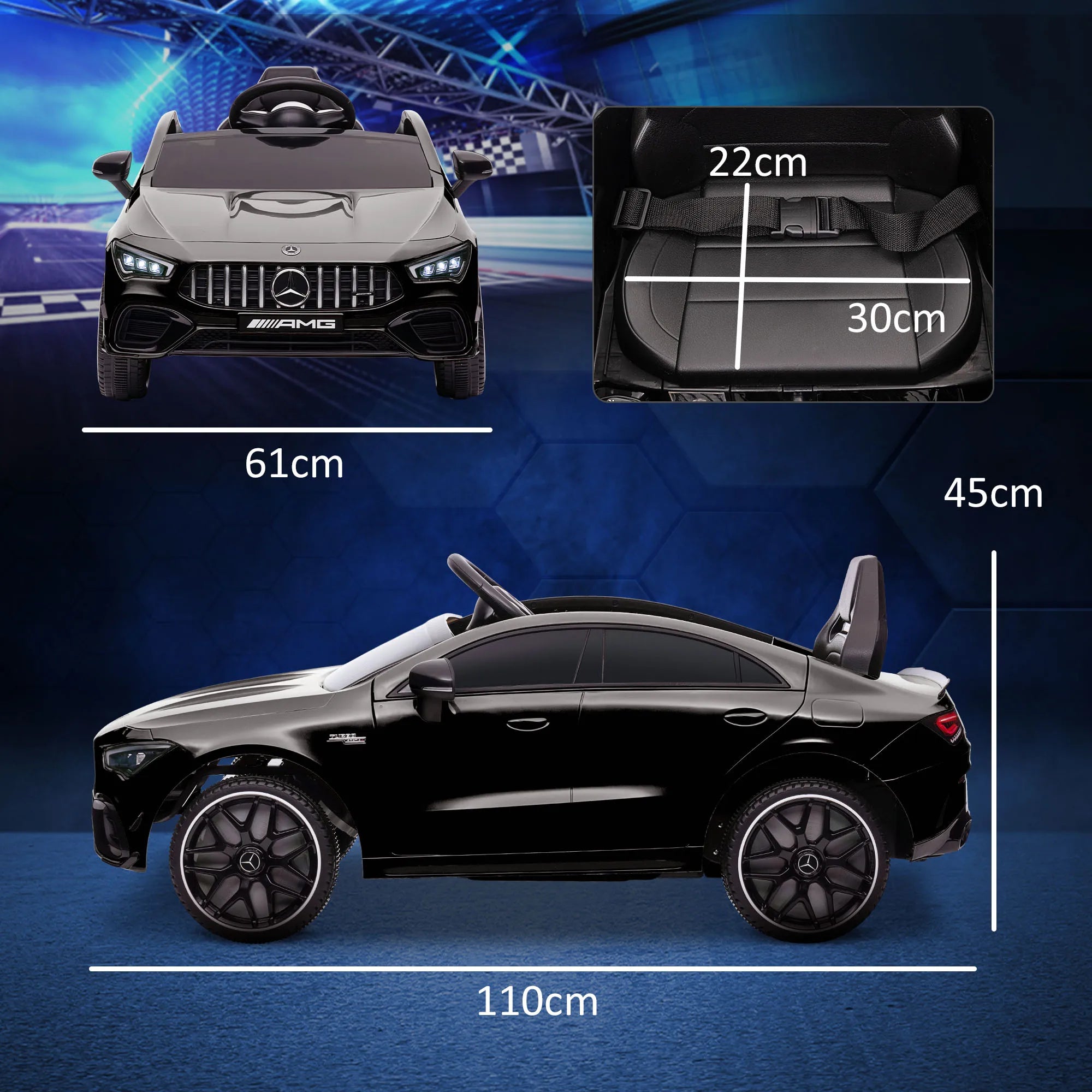12V Kids Ride on Electric Car with Parent Remote Control Suspension LED Lights Music Player 1.9-3.1MPH for Kids Black, Built-In Music Player