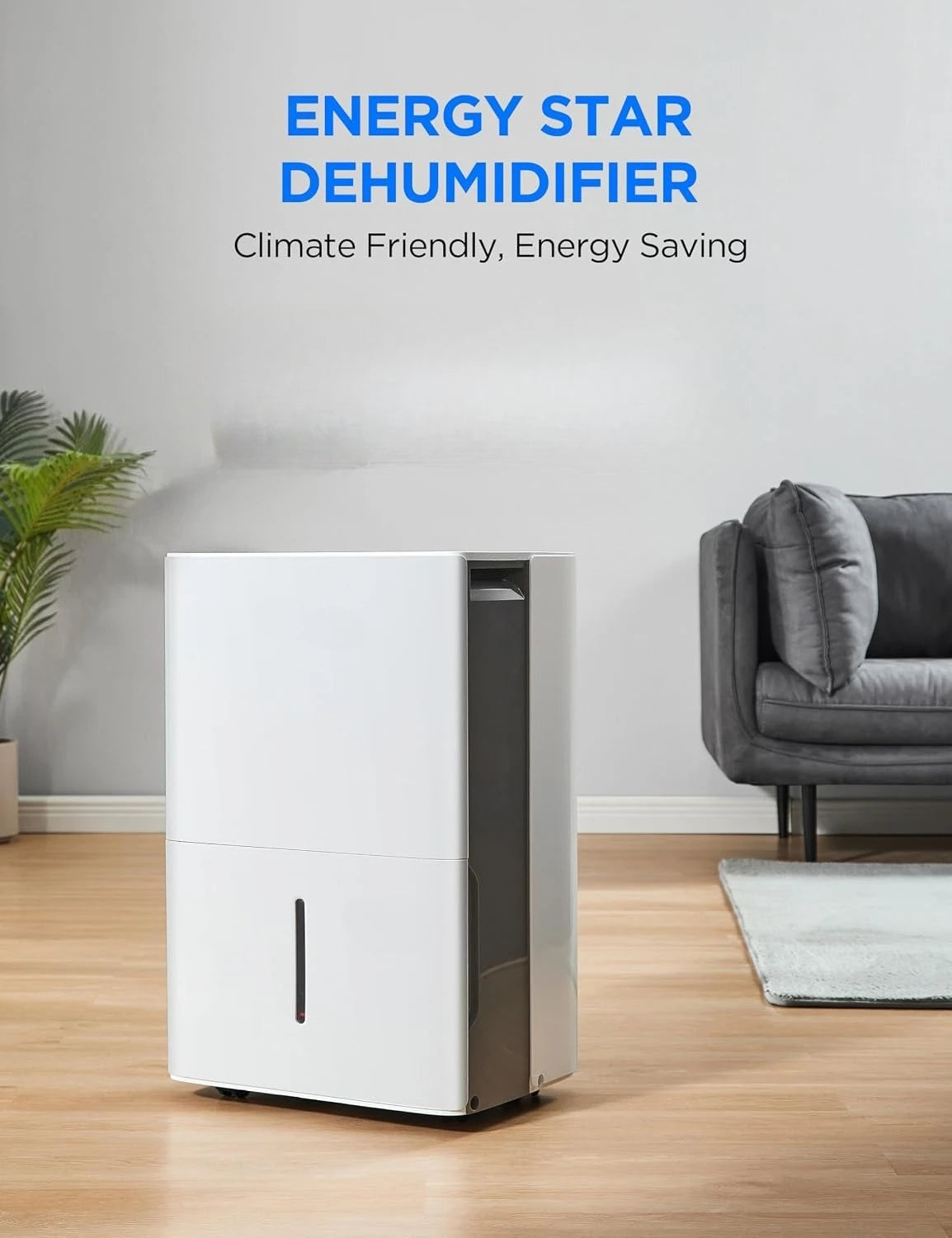 3,000 Sq. Ft. Dehumidifier for Basement, With Reusable Air Filter 35 Pint - Ideal For Basements, Large & Medium Sized Rooms, And Bathrooms (White)