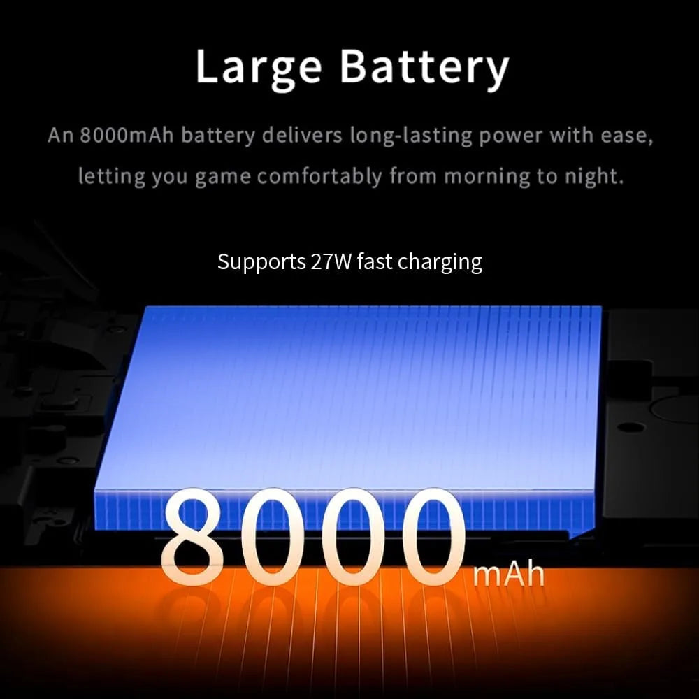 Portable 7" 144Hz AMOLED Gaming Console with Snapdragon 865, 8GB+128GB, WiFi 6, and 8000mAh Battery