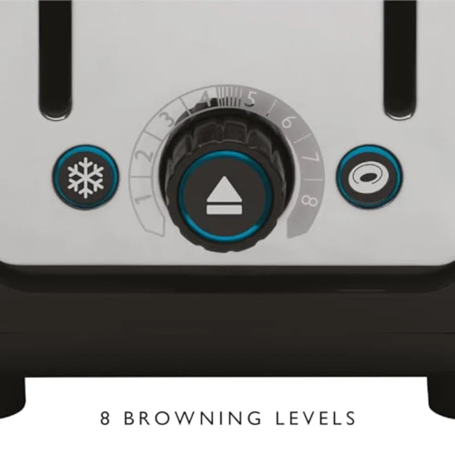 Design Series 2 Slice Toaster Polished Stainless Steel with Black Trim Extra-Wide Slots Peek and Pop Function Patented Perfect