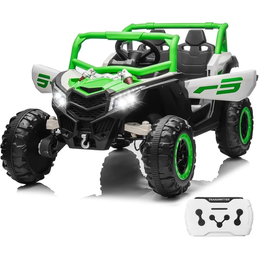 24V Ride On Car for Kids w/Remote Control, Battery Powered Off-Road UTV, 4x150W Motors,4 Shock Absorbers, 4.5 Mph Max Speed, Blu