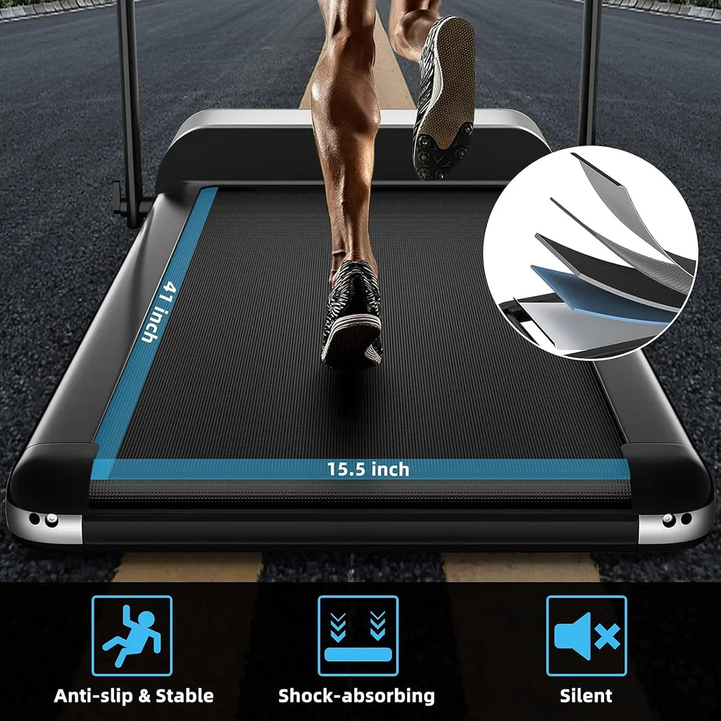 Folding Treadmill, Ultra-Thin Installation-Free Foldable Electric Treadmill, Low Noise, Walking Jogging Machine, Portable Superf