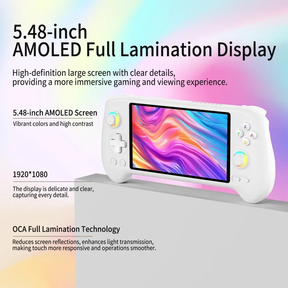 Gaming Console: Powerful Processor, Latest Android, Dual-Player, RGB, Joystick, AMOLED, Long Battery