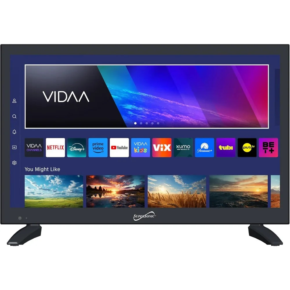 19-inch LED Smart HDTV with DVD Player, HDMI, 1080p, WiFi, USB, AC/DC Compatible for Home, Kitchen, or RV