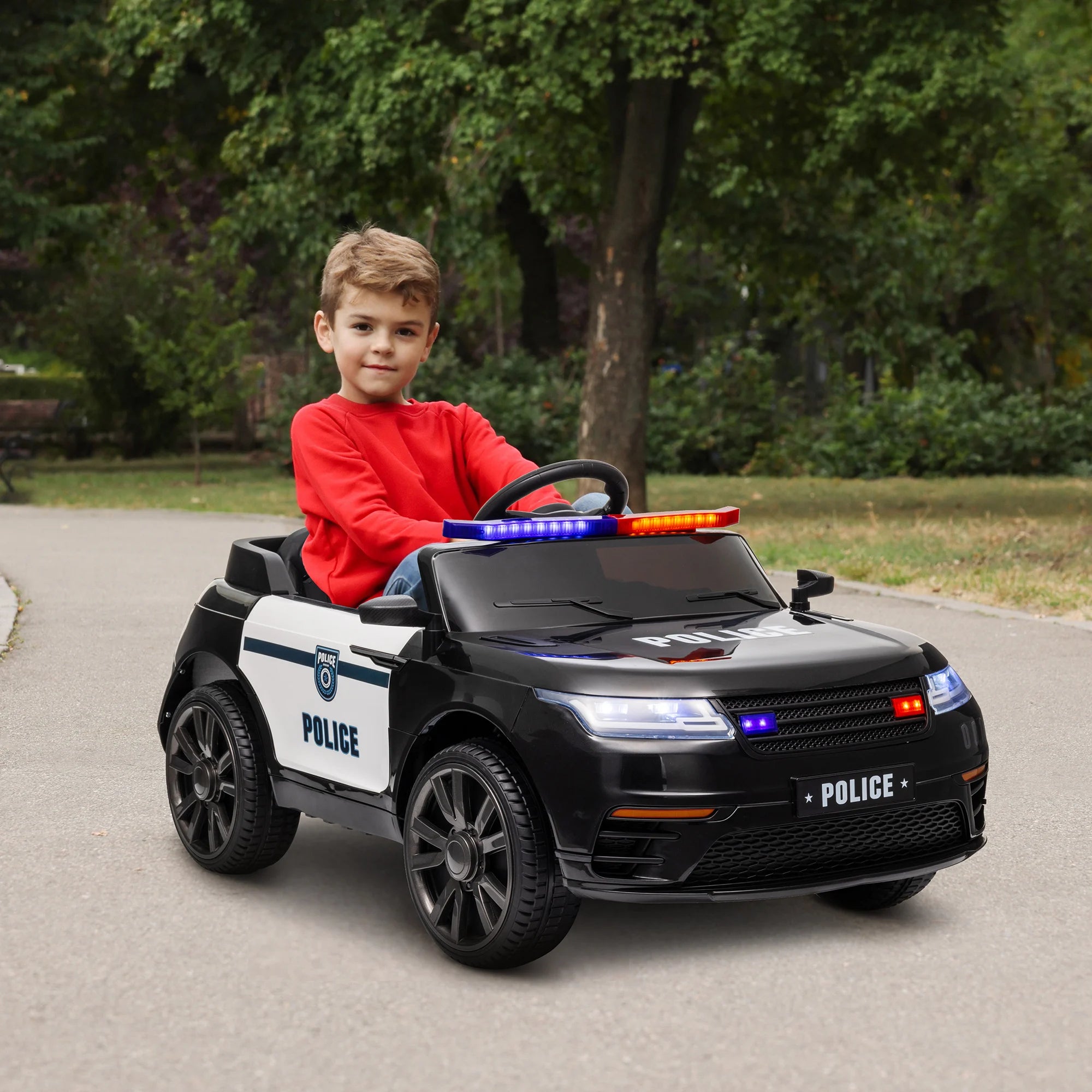 12V Kids Ride on Electric Car with Parent Remote Control Suspension LED Lights Music Player 1.9-3.1MPH for Ages 37-95 Black, Built-In Music Player