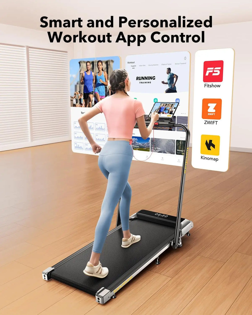 Walking Pad Under Desk Treadmill with Incline, 2 in 1 Folding Treadmill for Home/Office, Portable Compact Treadmills with Remote