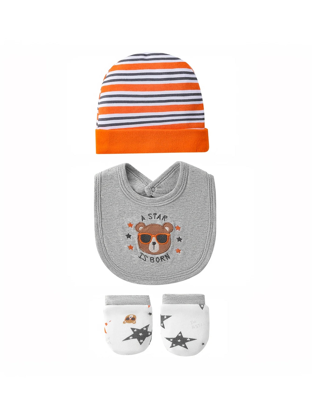 8-pc Soft Unisex Newborn Layette Sets Spring Summer, Hospital Home Outfits, Pants Hats Bibs Mittens Bodysuits Jackets Tops, for Outdoor