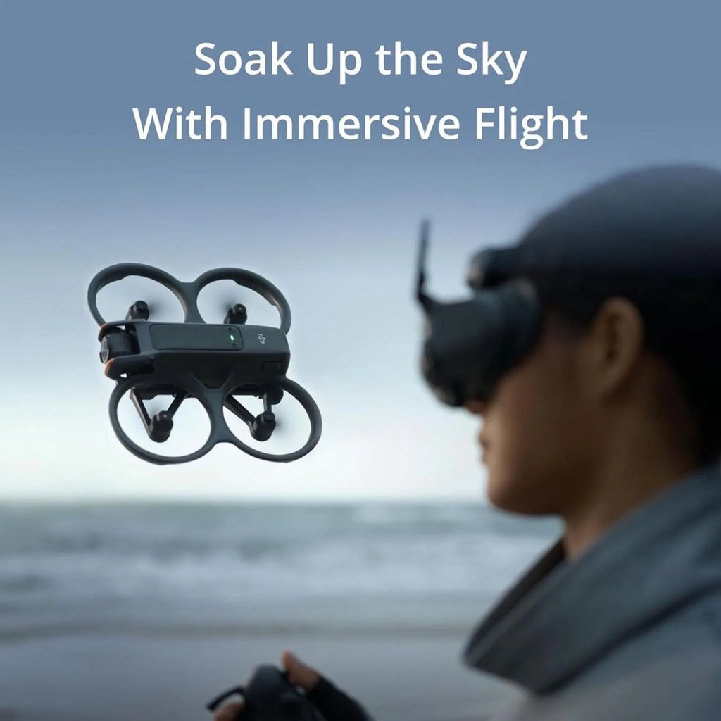 DJI Avata 2 Fly More Combo (3 Battery), 4K FPV Drone, Goggles 3 & Motion Controller, Built-In Propeller Guard