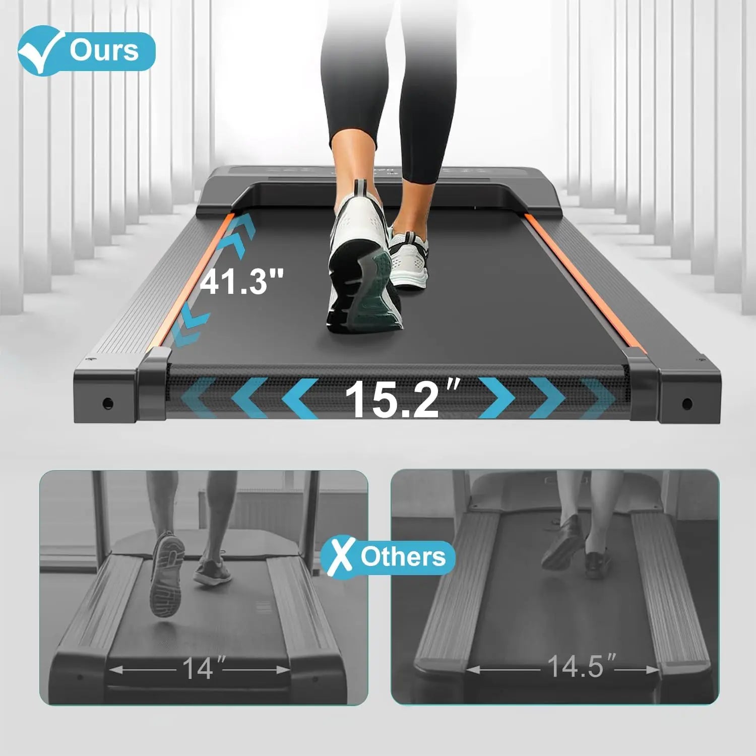 Walking Pad Treadmill, 2.5HP Quiet Under Desk Treadmill for Home Office, 2 in 1 Portable Walking Treadmill with Remote Control,